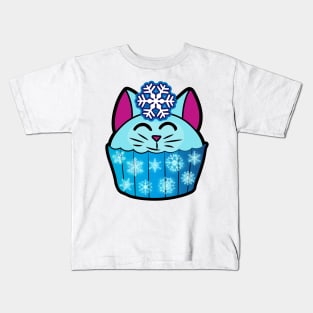 Winter frost Catcake - Snowflake and shimmering frosting! Kids T-Shirt